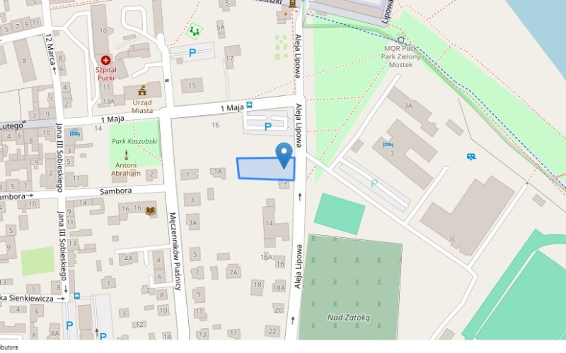 Grunt w miejscowości Puck, Aleja Lipowa 10 (pomorskie). Działka numer: 195. Działki i grunty. Aleja Lipowa 10, 84-100, Puck, (woj. pomorskie)