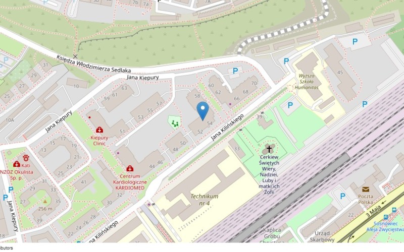 Miejsce postojowe w miejscowości Sosnowiec, Jana Kilińskiego 52-58/34 (śląskie). Garaże i miejsca postojowe. Jana Kilińskiego 52-58/34, 41-209, Sosnowiec, (woj. śląskie)