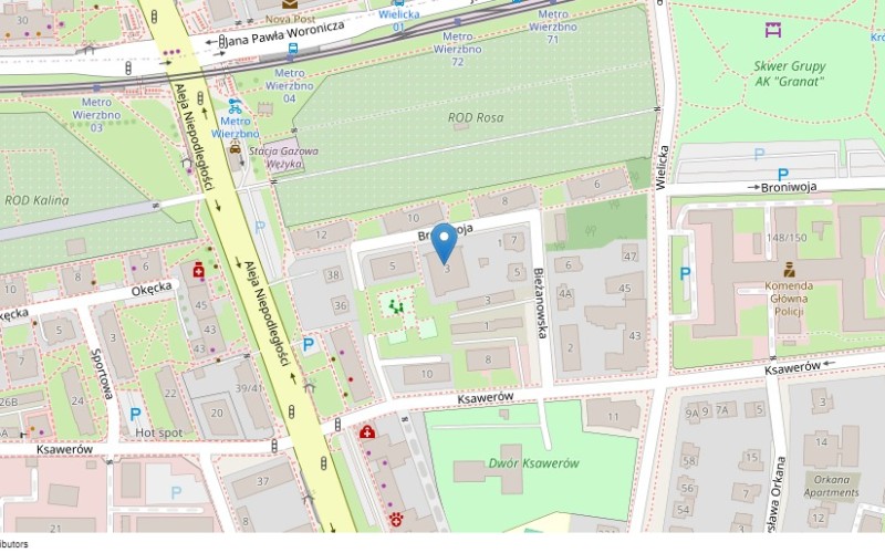 Miejsce postojowe w miejscowości Warszawa, Broniwoja 3/miejsce postojowe nr 84 (mazowieckie). Garaże i miejsca postojowe. Broniwoja 3/miejsce postojowe nr 84, 02-655, Warszawa, (woj. mazowieckie)