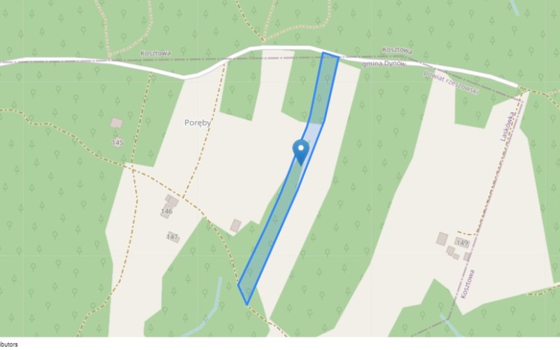 Grunt w miejscowości Laskówka, Laskówka (podkarpackie). Działka numer: 500. Działki i grunty. Laskówka, 36-068, Laskówka, (woj. podkarpackie)