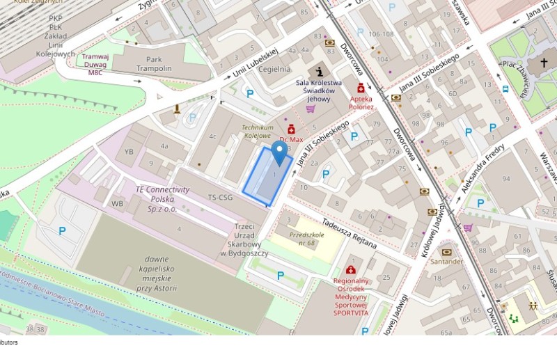 Nieruchomość komercyjna w miejscowości Bydgoszcz, Jana III Sobieskiego 1 (kujawsko-pomorskie). Nieruchomości komercyjne. Jana III Sobieskiego 1, 85-060, Bydgoszcz, (woj. kujawsko-pomorskie)