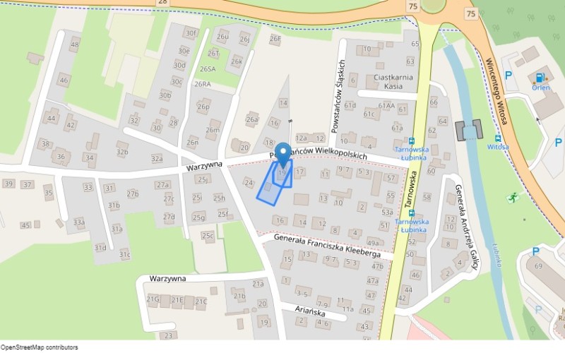 Dom w miejscowości Nowy Sącz, Powstańców Wielkopolskich 19 (małopolskie). Działki numer: 77/2, 16/3, 77/1. Domy. Powstańców Wielkopolskich 19, 33-300, Nowy Sącz, (woj. małopolskie)