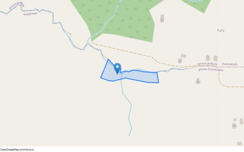 Grunt w miejscowości Kopytowa, Kopytowa (podkarpackie). Działka numer: 587. Działki i grunty. Kopytowa, 38-459, Kopytowa, (woj. podkarpackie)