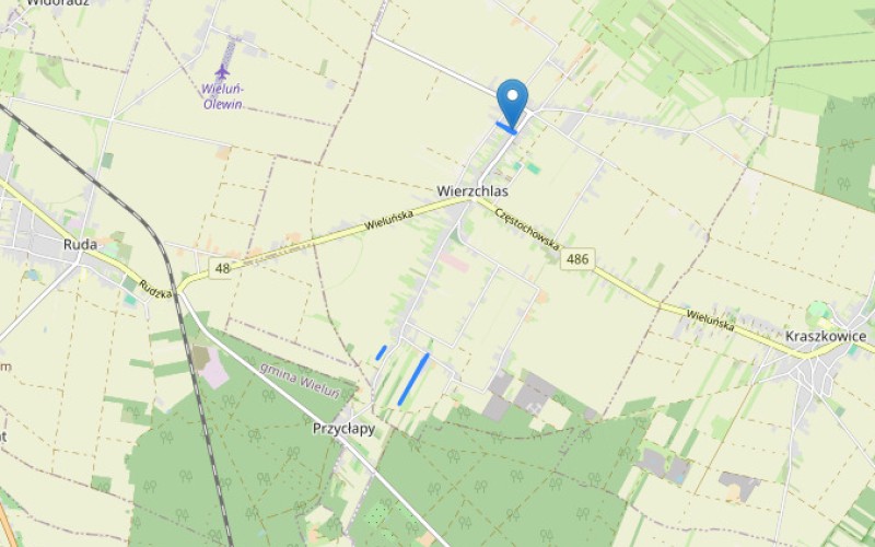 Dom w miejscowości Wierzchlas, Wierzchlas (łódzkie). Działki numer: 2209, 2450, 2520/1, 2520/2. Domy. Wierzchlas, 98-324, Wierzchlas, (woj. łódzkie)