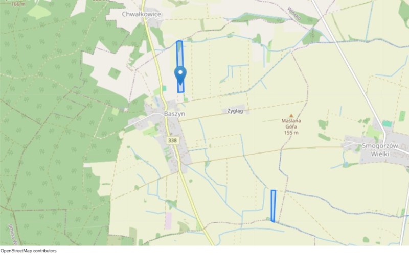 Grunt w miejscowości Baszyn, Baszyn (dolnośląskie). Działki numer: 237/1, 16/4. Działki i grunty. Baszyn, 56-160, Baszyn, (woj. dolnośląskie)