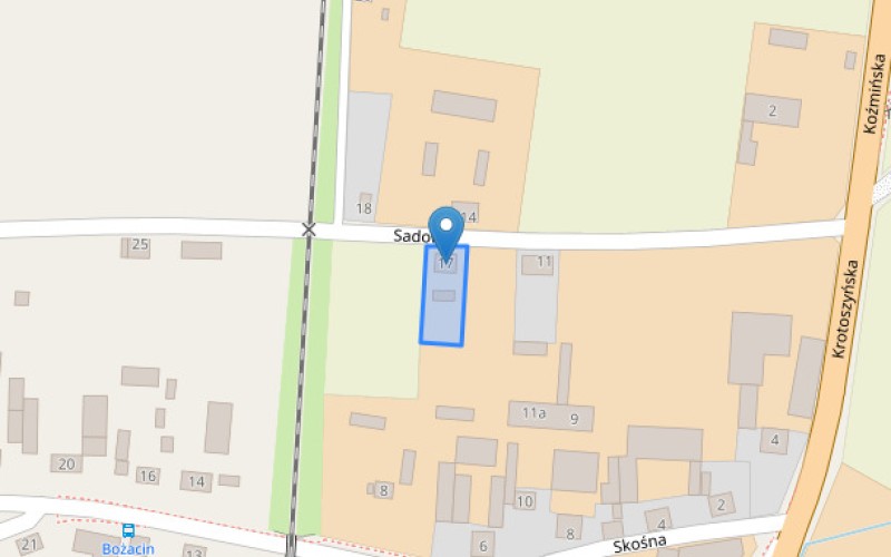 Dom w miejscowości Bożacin, Sadowa 17 (wielkopolskie). Działka numer: 133/2. Domy. Sadowa 17, 63-700, Bożacin, (woj. wielkopolskie)