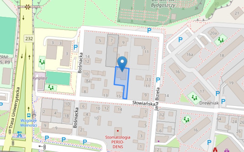 Dom w miejscowości Bydgoszcz, Słowiańska 15A (kujawsko-pomorskie). Działka numer: 16/2. Domy. Słowiańska 15A, 85-163, Bydgoszcz, (woj. kujawsko-pomorskie)