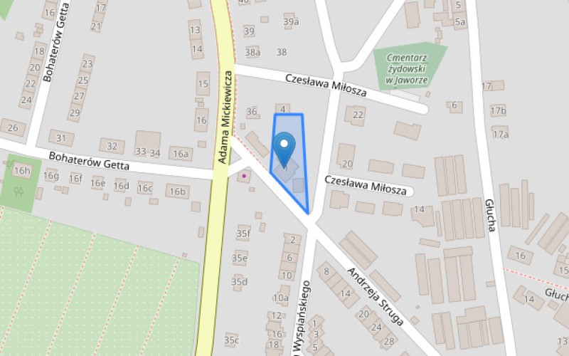 Dom w miejscowości Jawor, Andrzeja Struga 1 (dolnośląskie). Działka numer: 188. Domy. Andrzeja Struga 1, 59-400, Jawor, (woj. dolnośląskie)