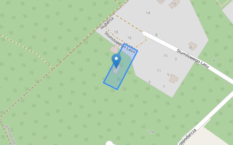 Dom w miejscowości Marynin, Stumilowego Lasu 17 (mazowieckie). Działka numer: 102/18. Domy. Stumilowego Lasu 17, 05-825, Marynin, (woj. mazowieckie)