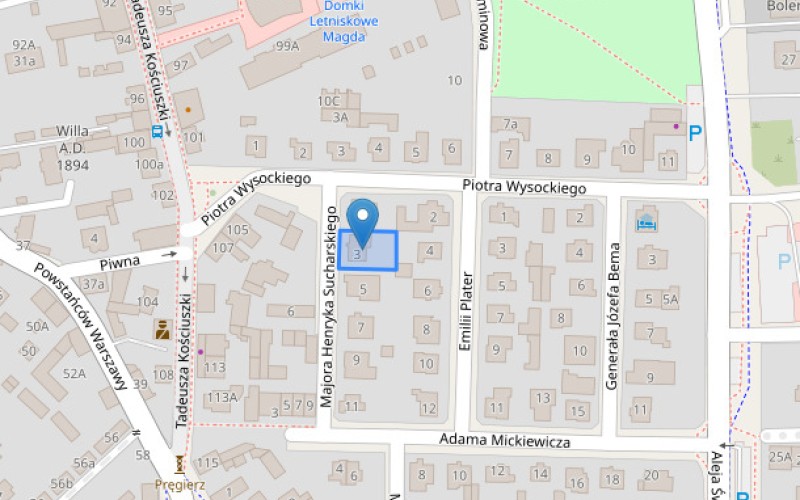 Dom w miejscowości Łeba, Majora Henryka Sucharskiego 3 (pomorskie). Działka numer: 596. Domy. Majora Henryka Sucharskiego 3, 84-360, Łeba, (woj. pomorskie)