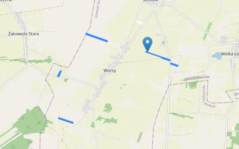 Grunt w miejscowości Worsy, Worsy (lubelskie). Działki numer: 16, 223, 224, 297, 342, 510, 565. Działki i grunty. Worsy, 21-303, Worsy, (woj. lubelskie)