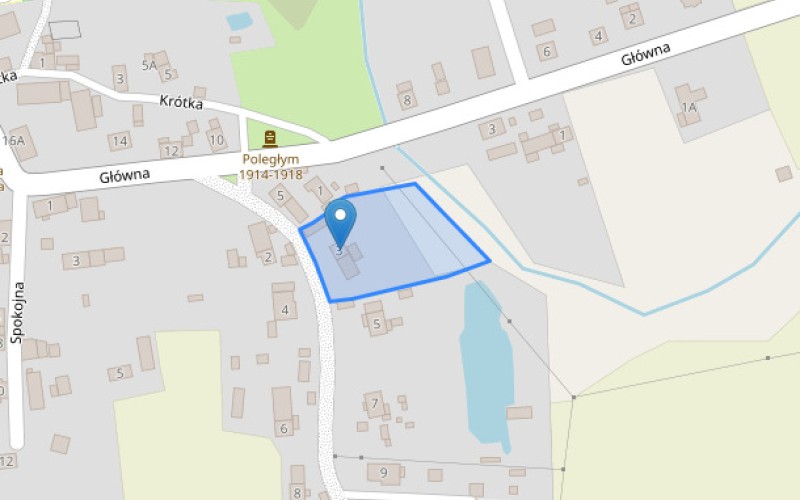 Dom w miejscowości Głoska, Lipowa 3 (dolnośląskie). Działki numer: 385/4, 451/1, 191/3, 191/2, 451/2, 357/2, 113, 322/2, 322/1. Domy. Lipowa 3, 55-330, Głoska, (woj. dolnośląskie)