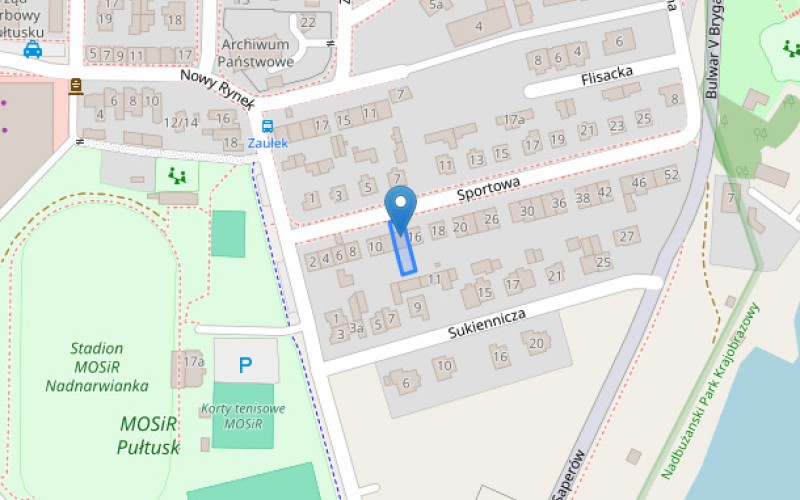 Dom w miejscowości Pułtusk, Sportowa 14 (mazowieckie). Działka numer: 3008. Domy. Sportowa 14, 06-100, Pułtusk, (woj. mazowieckie)