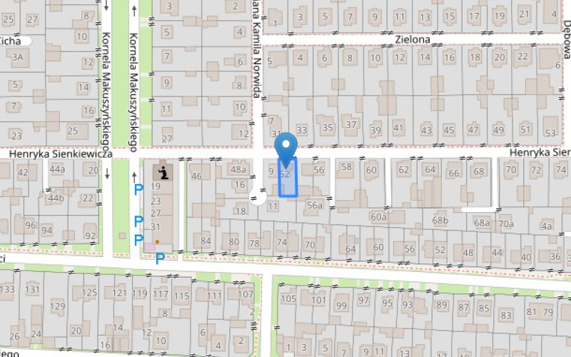 Dom w miejscowości Kraśnik, Henryka Sienkiewicza 52 (lubelskie). Działka numer: 199. Domy. Henryka Sienkiewicza 52, 23-210, Kraśnik, (woj. lubelskie)