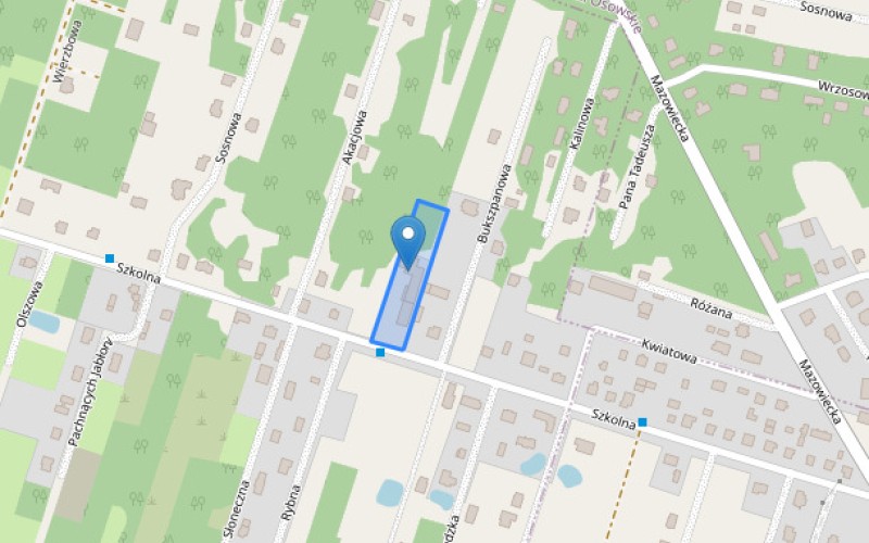 Dom w miejscowości Osowiec, Szkolna 12 (mazowieckie). Działka numer: 163/1. Domy. Szkolna 12, 96-321, Osowiec, (woj. mazowieckie)