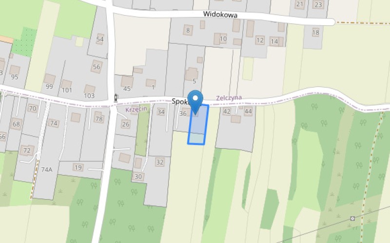 Dom w miejscowości Krzęcin, Spokojna 38 (małopolskie). Działka numer: 569/4. Domy. Spokojna 38, 32-051, Krzęcin, (woj. małopolskie)