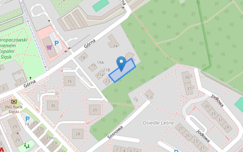 Grunt w miejscowości Świętochłowice, Górna 23 (śląskie). Działka numer: 2562/341. Działki i grunty. Górna 23, 41-608, Świętochłowice, (woj. śląskie)