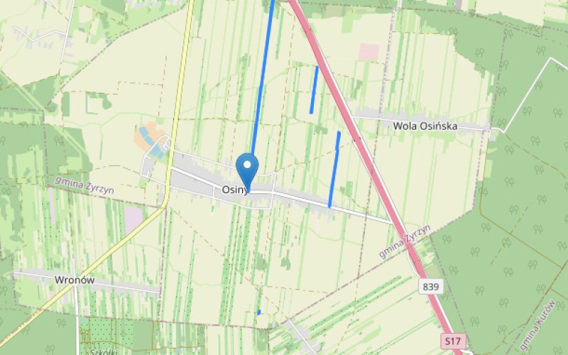 Dom w miejscowości Osiny, Osiny 83 (lubelskie). Działki numer: 1648, 2045, 84, 1828, 2101, 171/1, 2449, 171/4, 171/5, 171/6, 273/1, 273/2, 273/3, 273/4. Domy. Osiny 83, 24-103, Osiny, (woj. lubelskie)