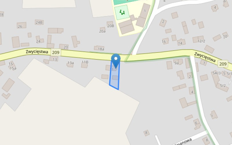 Dom w miejscowości Borzytuchom, Zwycięstwa 11 (pomorskie). Działka numer: 393/3. Domy. Zwycięstwa 11, 77-141, Borzytuchom, (woj. pomorskie)