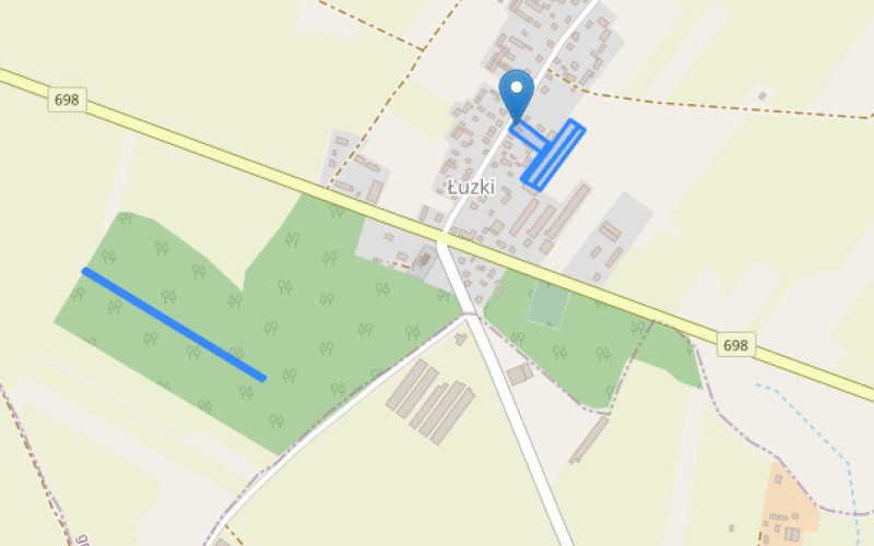 Dom w miejscowości Łuzki, Łuzki (mazowieckie). Działki numer: 174, 768, 190/2, 192/2, 198/5. Domy. Łuzki, 08-200, Łuzki, (woj. mazowieckie)