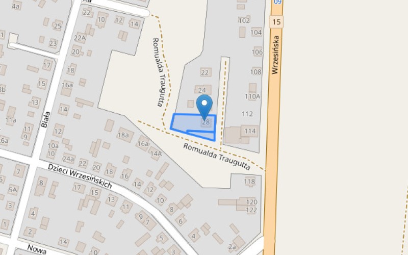 Dom w miejscowości Gniezno, Romualda Traugutta 28 (wielkopolskie). Działki numer: 61/15, 61/14. Domy. Romualda Traugutta 28, 62-200, Gniezno, (woj. wielkopolskie)