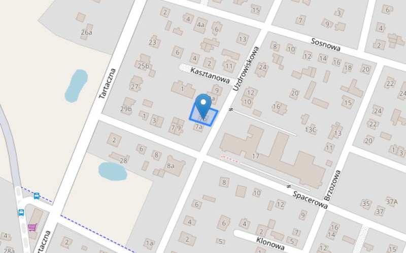 Dom w miejscowości Pułtusk, Uzdrowiskowa 7B (mazowieckie). Działka numer: 72. Domy. Uzdrowiskowa 7B, 06-100, Pułtusk, (woj. mazowieckie)