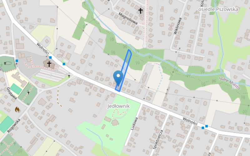 Dom w miejscowości Wodzisław Śląski, Wolności 64 (śląskie). Działka numer: 281/19. Domy. Wolności 64, 44-300, Wodzisław Śląski, (woj. śląskie)