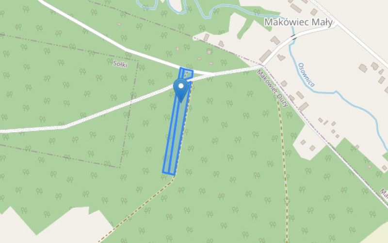 Grunt w miejscowości Makówiec Duży, Makówiec Duży (mazowieckie). Działki numer: 225, 226, 224, 227. Działki i grunty. Makówiec Duży, 05-307, Makówiec Duży, (woj. mazowieckie)