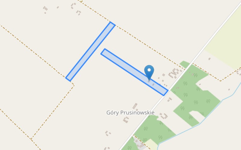 Dom w miejscowości Góry Prusinowskie, Góry Prusinowskie (łódzkie). Działki numer: 100/1, 61. Domy. Góry Prusinowskie, 98-240, Góry Prusinowskie, (woj. łódzkie)