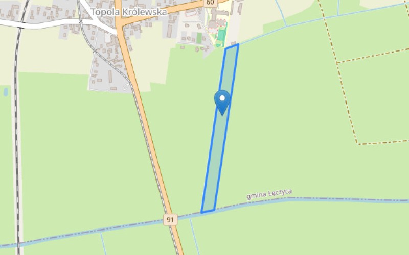 Grunt w miejscowości Topola Królewska, Topola Królewska (łódzkie). Działka numer: 376. Działki i grunty. Topola Królewska, 99-100, Topola Królewska, (woj. łódzkie)