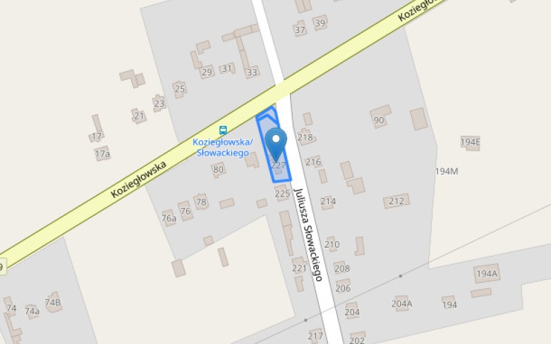 Dom w miejscowości Myszków, Juliusza Słowackiego 227 (śląskie). Działki numer: 1832/1, 1832/2. Domy. Juliusza Słowackiego 227, 42-300, Myszków, (woj. śląskie)