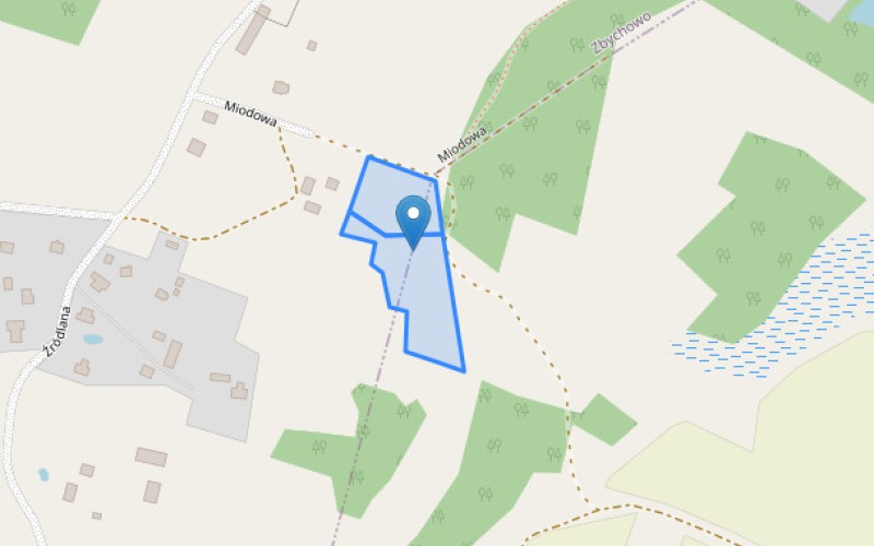 Grunt w miejscowości Zbychowo, Miodowa (pomorskie). Działki numer: 195/1, 195/3. Działki i grunty. Miodowa, 84-206, Zbychowo, (woj. pomorskie)