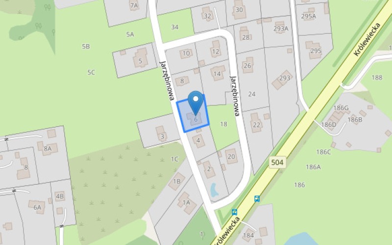 Dom w miejscowości Elbląg, Jarzębinowa 6 (warmińsko-mazurskie). Działka numer: 56/12. Domy. Jarzębinowa 6, 82-300, Elbląg, (woj. warmińsko-mazurskie)