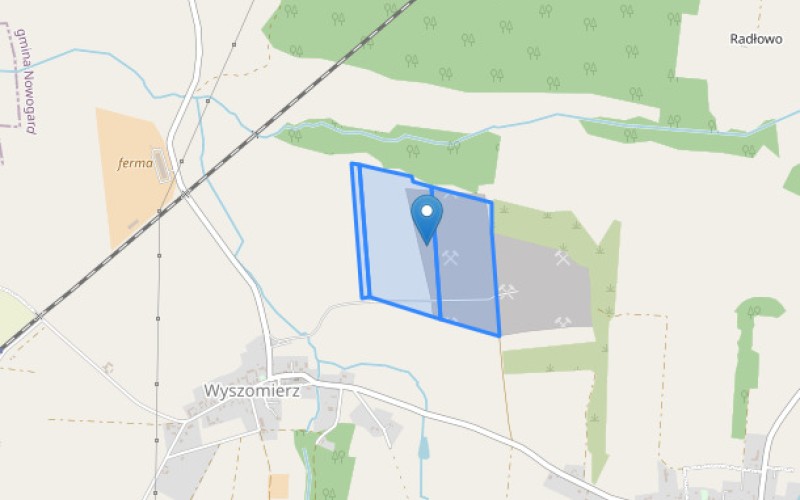 Grunt w miejscowości Wyszomierz, Wyszomierz (zachodniopomorskie). Działki numer: 79, 82/1, 82/2. Działki i grunty. Wyszomierz, 72-220, Wyszomierz, (woj. zachodniopomorskie)