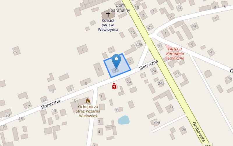 Dom w miejscowości Wielowieś, Słoneczna 4 (wielkopolskie). Działka numer: 360/2. Domy. Słoneczna 4, 63-405, Wielowieś, (woj. wielkopolskie)