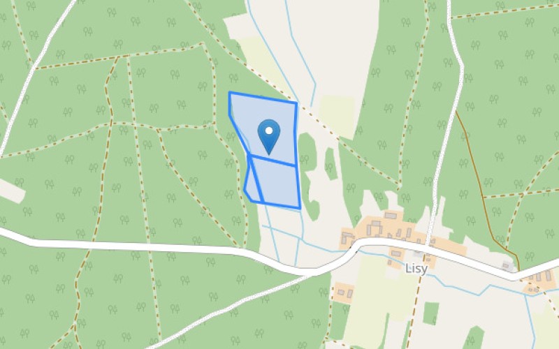 Grunt w miejscowości Lisy, Lisy (warmińsko-mazurskie). Działki numer: 55, 56, 50/1. Działki i grunty. Lisy, 12-230, Lisy, (woj. warmińsko-mazurskie)