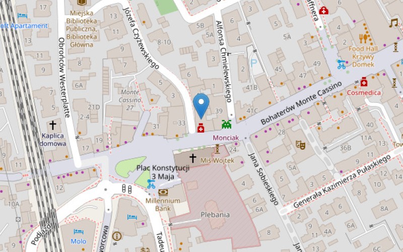 Mieszkanie w miejscowości Sopot, Bohaterów Monte Cassino 37/4 (pomorskie). Mieszkania. Bohaterów Monte Cassino 37/4, 81-767, Sopot, (woj. pomorskie)